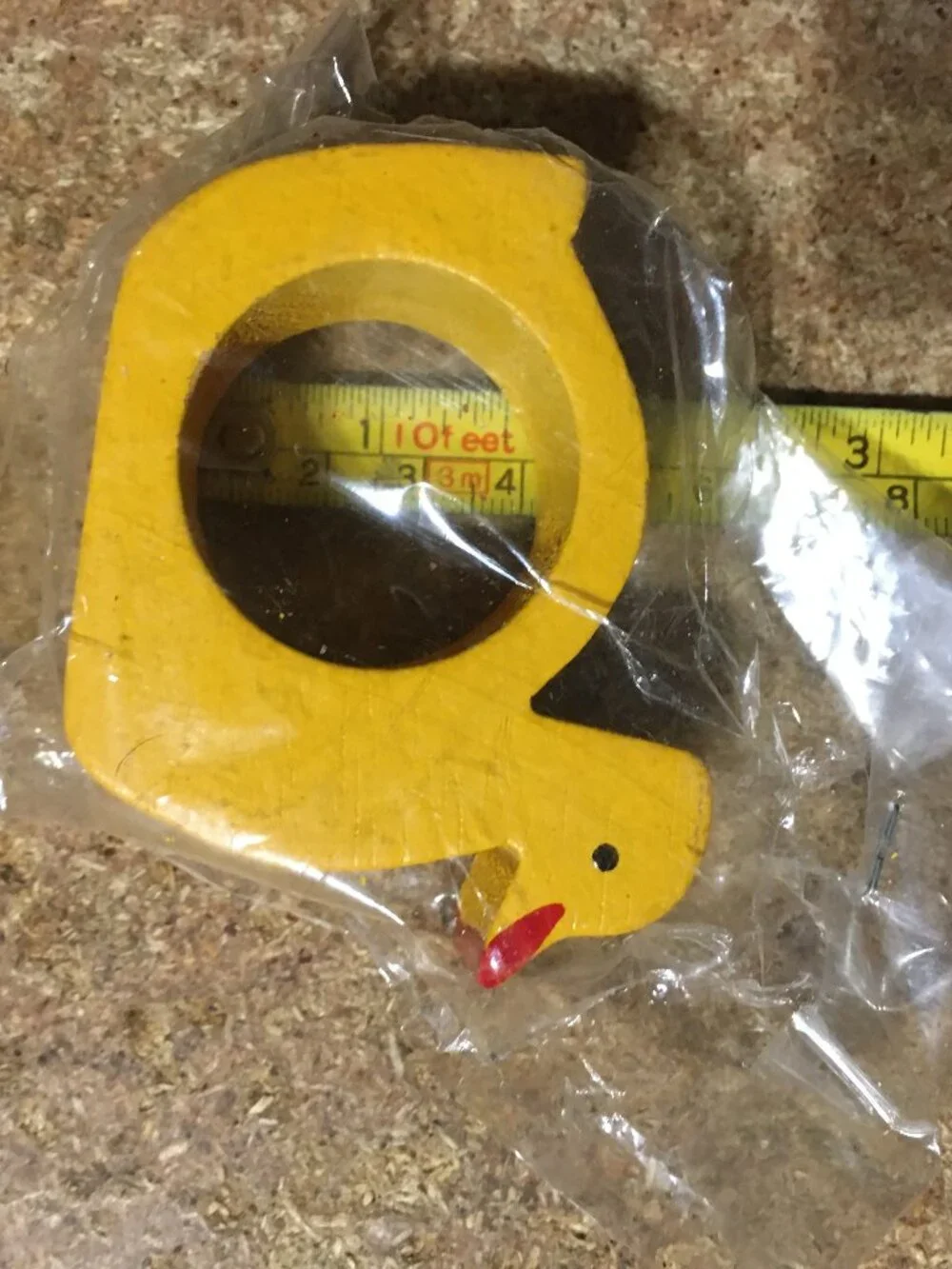 VINTAGE SET OF 6 NAPKIN RING HOLDERS MATCHING WOOD YELLOW DUCKS